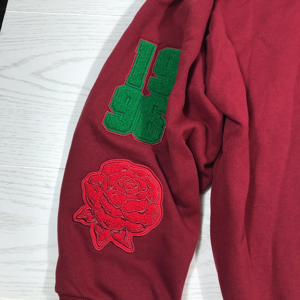New Under Armour Icon Heavyweight Terry Hoodie Men L Red Embroidered Oversized - Picture 10 of 16
